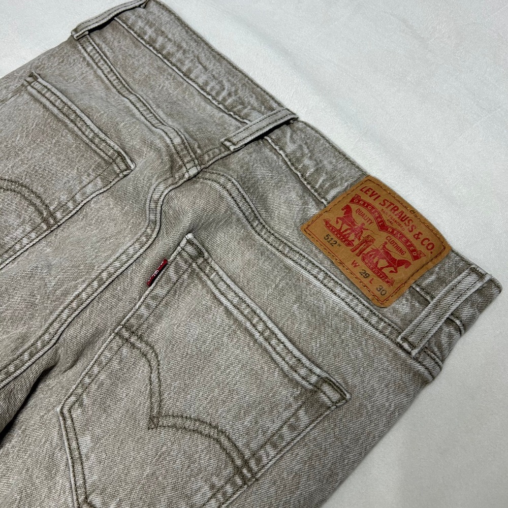 Levis 512 Slim Taper Jeans Mens 29x30 Gray Faded Wash Stretch Denim Casual